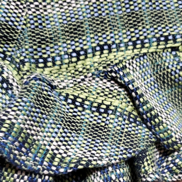 Cinq à Sept High Waist Green and Blue Flouncy Shorts - Picture 3 of 10